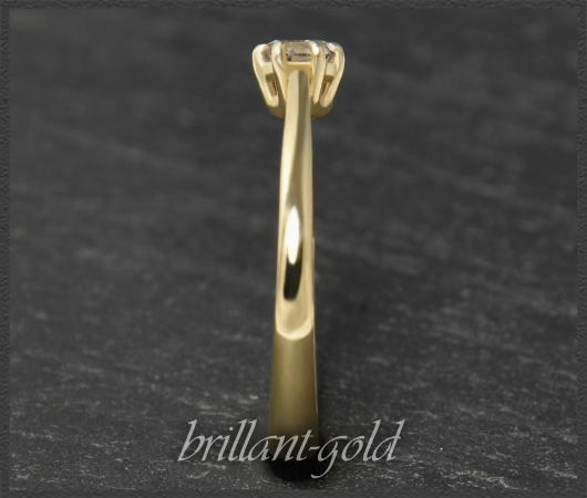 Brillant Ring 585 Gold, 0,27ct, zart champagner, Si